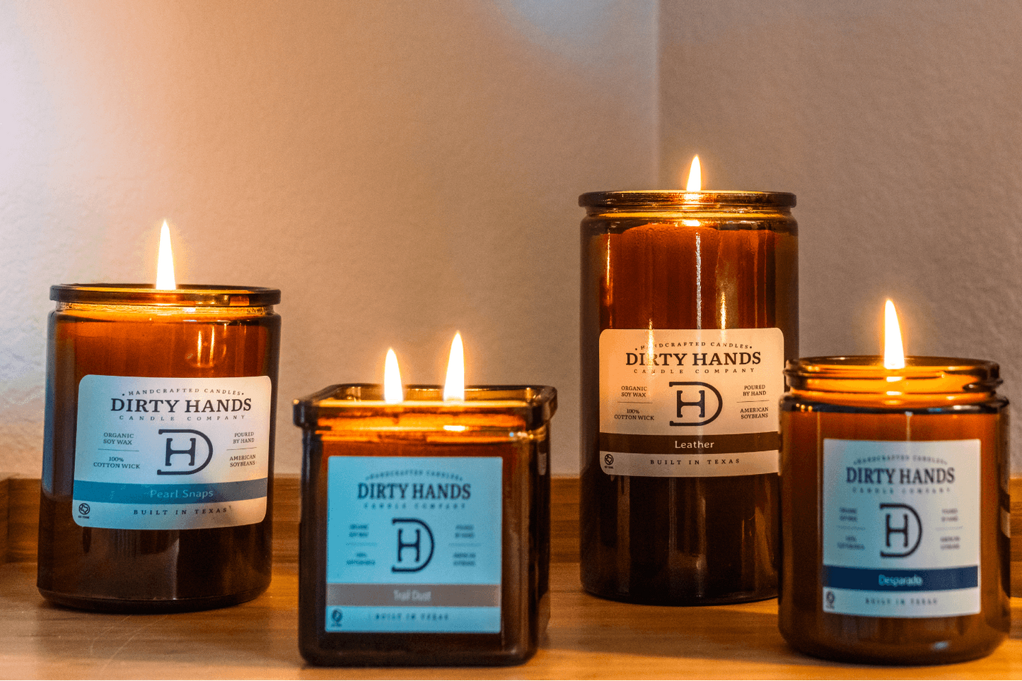 4 different size candles