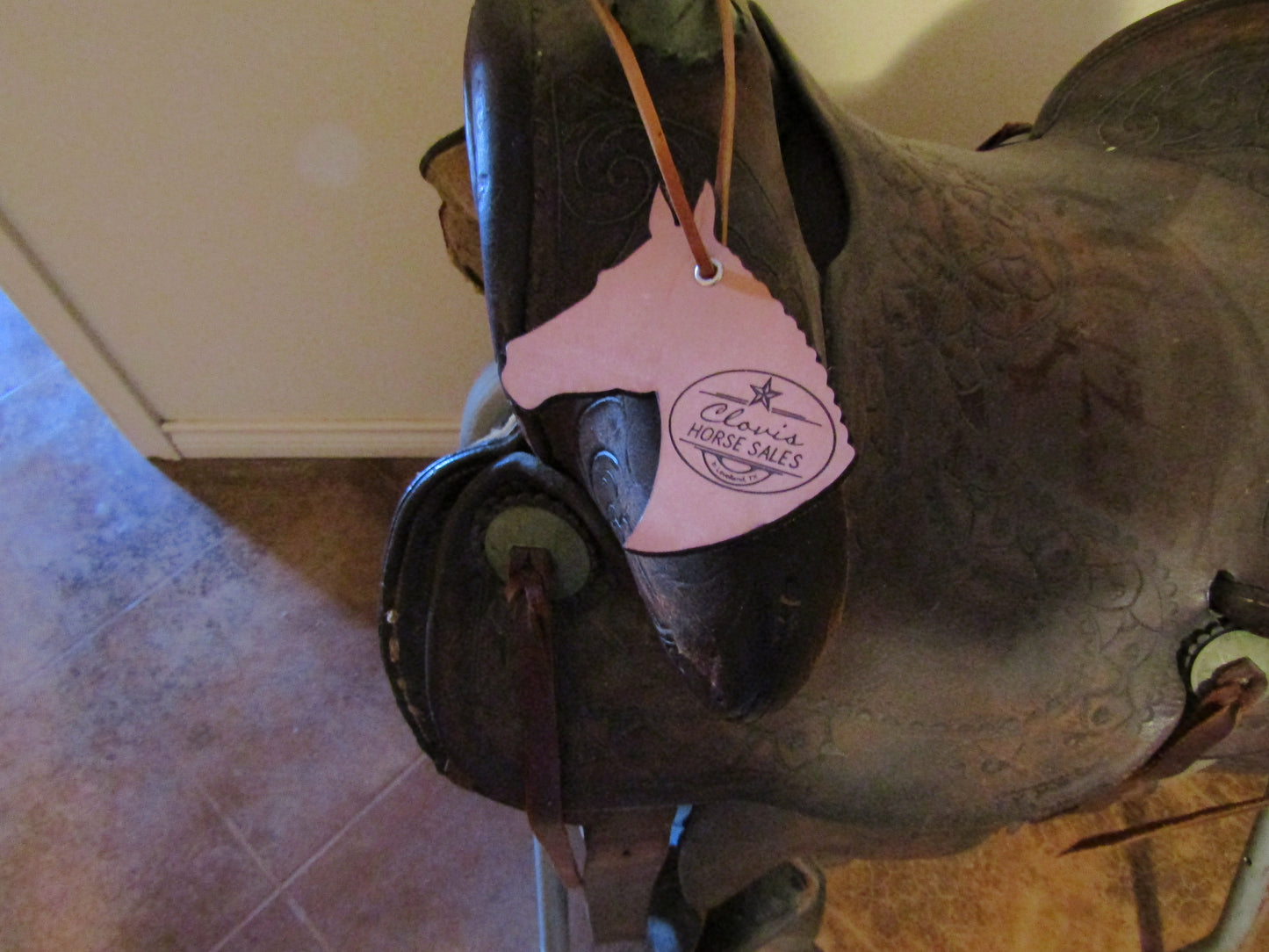 Custom Leather Freshie, this is a horse head