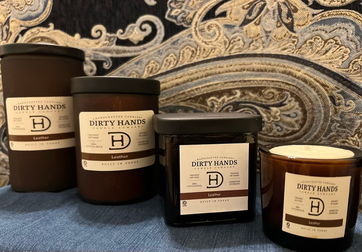 Leather Candle Collection – Dirty Hands Candle Company