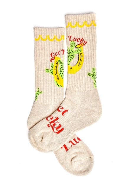 Lucky Chuck Get Lucky Tan Performance Socks