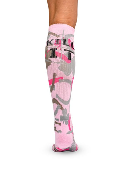 Lucky Chuck Camo Kill It Pink Performance Socks