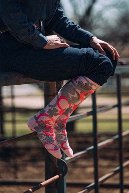Lucky Chuck Camo Kill It Pink Performance Socks