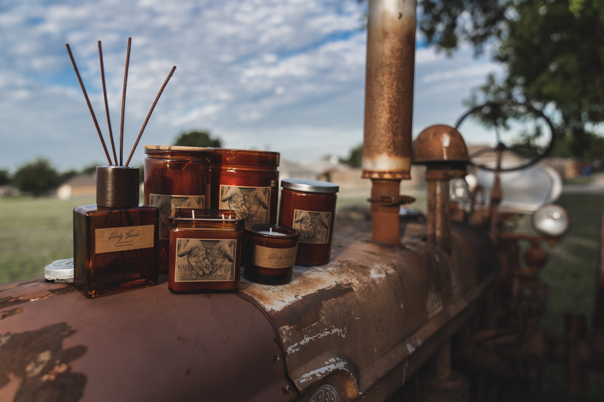 Sandalwood and Saddle Leather Candle Collection